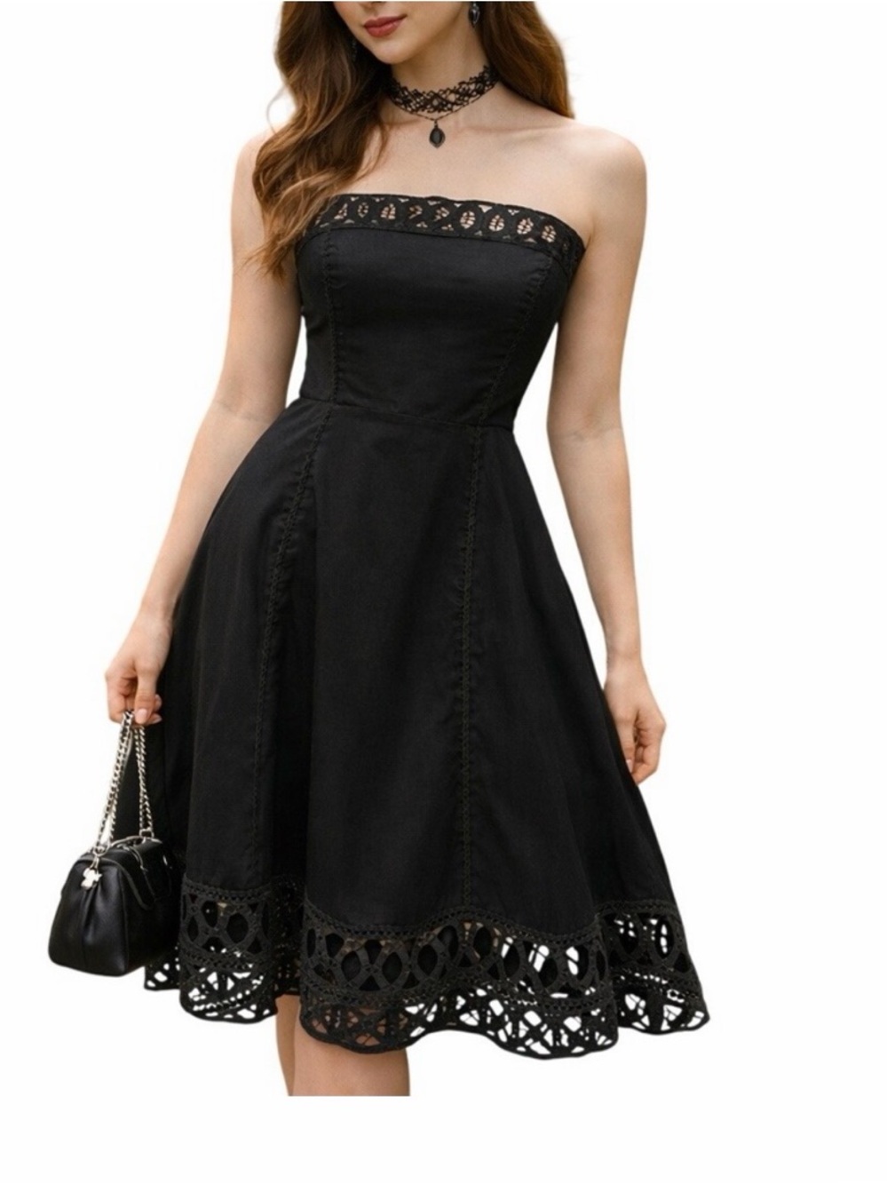White house black market black strapless dress